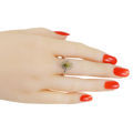 Sterling Silver and Green Baltic Amber Ring "Joan"