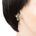 Sterling Silver and Baltic Green Amber Earrings "Mila"