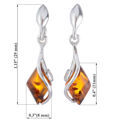 Sterling Silver and Baltic Honey Amber Earrings "Elena"