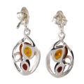 amber dangle earrings post back