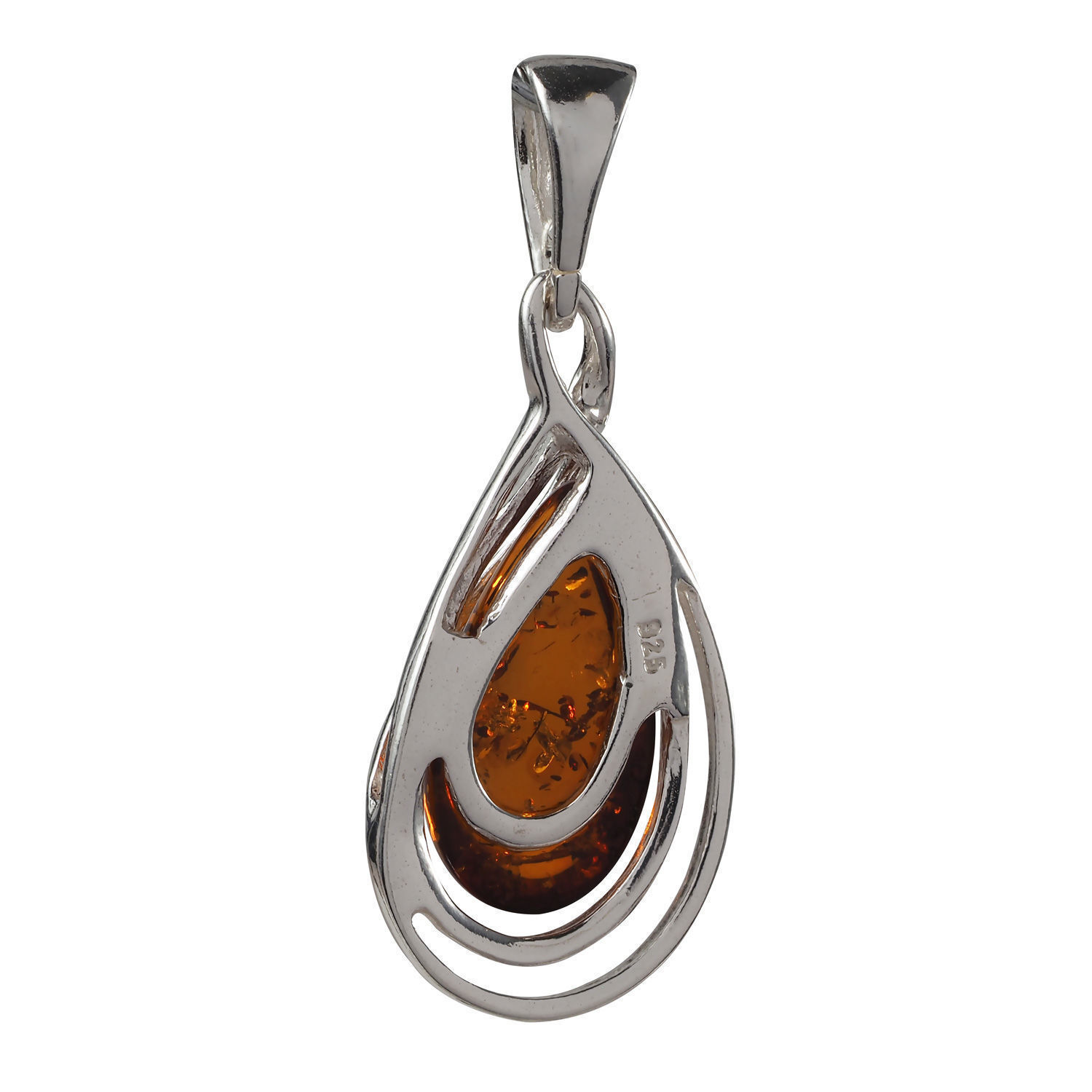 Sterling Silver and Baltic Amber Pendant "Micaela"