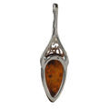 Sterling Silver and Baltic Honey Amber Pendant "Serena"