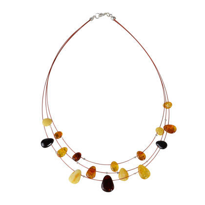 Baltic Multicolored Amber String Necklace