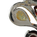 Amber Jewelry - Sterling Silver and Baltic Multicolored Amber Pendant "Elaine"
