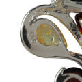 Sterling Silver and Baltic Multicolored Amber Pendant