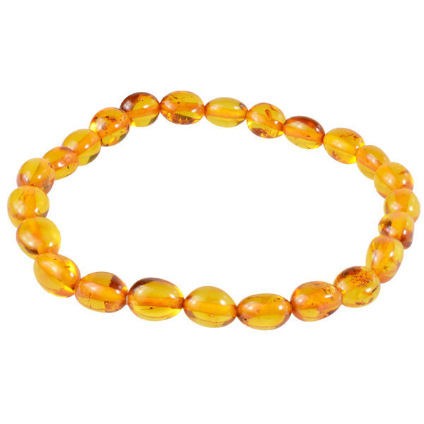 Polished Oval Beads Baltic Amber Bracelet, Amber Jewelry Collection