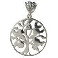 Sterling Silver and Baltic Multicolored Amber Pendant "Wisdom Tree"