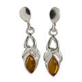 Sterling Silver and Baltic Honey Amber Earrings "Tricia"