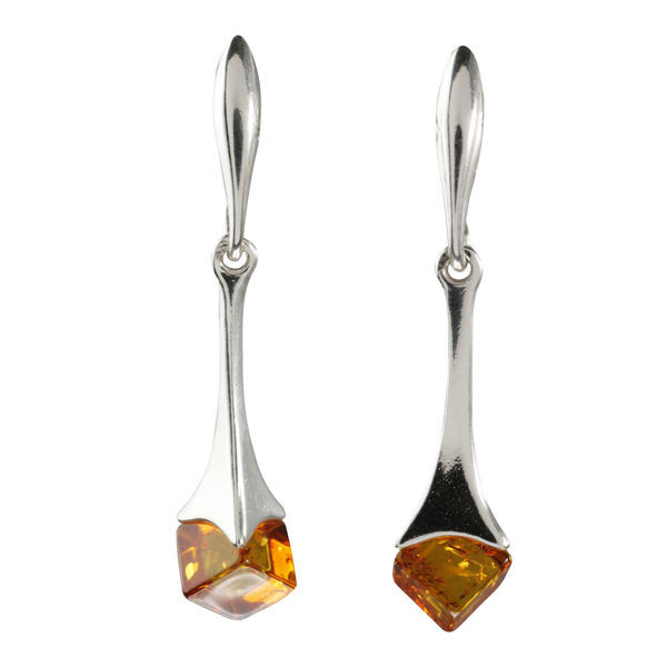 Sterling Silver and Baltic Honey Amber Earrings "Kylie"