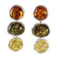 Sterling Silver and Baltic Multicolored Amber Earrings "Anna"