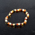 Raw Unpolished  Multicolored Baltic Amber Bracelet, Amber Jewelry Collection