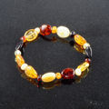 Polished Baltic Amber Bracelet Dark Surface