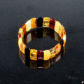 Multicolored Flat Rectangular Amber Bracelet