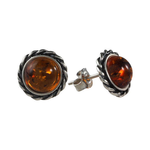 Sterling Silver and Baltic Honey Amber Earrings "Catalina"