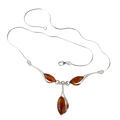 Sterling Silver and Baltic Honey Amber Necklace  "Angela"