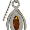 Sterling Silver and Baltic Honey Amber Earrings "Patricia"