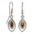 Sterling Silver and Baltic Honey Amber Earrings "Patricia"