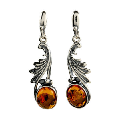 Sterling Silver and Baltic Honey Amber Earrings "Thea"