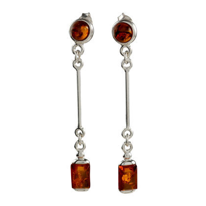 Sterling Silver and Baltic Honey Amber Earrings "Ariana"