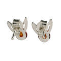 Sterling Silver and Baltic Honey Amber Stud Earrings "Angels"