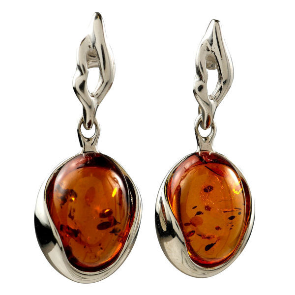 Sterling Silver and Baltic Honey Amber Earrings 