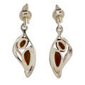 Sterling Silver and Baltic Honey Amber Earrings "Stella"