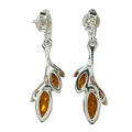 Sterling Silver and Baltic Honey Amber Earrings "Alicia"