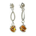 Sterling Silver and Baltic Honey Amber Earrings "Grace"