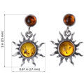 Sterling Silver and Baltic Honey Amber Earrings "Sun"
