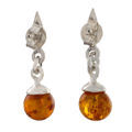 Sterling Silver and Baltic Honey Amber Earrings "Sarah"