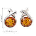 Sterling Silver and Baltic Honey Amber Stud Earrings "Sorina"
