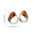Sterling Silver and Baltic Honey Amber Stud Earrings "Nelia"