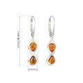 Sterling Silver and Baltic Honey Amber Earrings "Infinity"