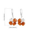 Sterling Silver and Baltic Honey Amber Earrings "Clover"