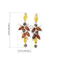 Amber Jewelry - Sterling Silver and Baltic Multicolored Amber Earrings