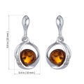 Sterling Silver and Baltic Honey Amber Earrings "Brianna"
