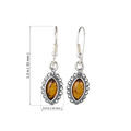 Sterling Silver and Baltic Honey Amber Fish Hook Earrings "Alvina"
