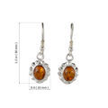 Amber Jewelry - Sterling Silver and Baltic Honey Amber Earrings "Linda"