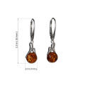 Sterling Silver and Baltic Honey Amber Leverback Round Earrings "Melanie"