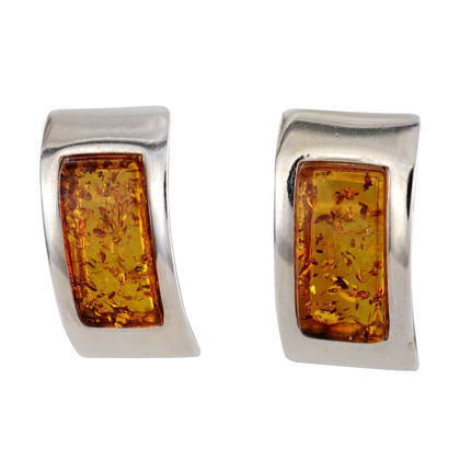 Sterling Silver and Baltic Honey Amber Earrings "Kalinda"