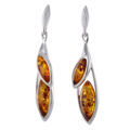 Sterling Silver and Baltic Honey Amber Earrings "Aurora"