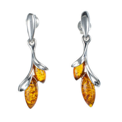 Sterling Silver and Baltic Honey Amber Earrings "Alicia"