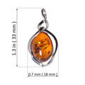 Sterling Silver and Baltic Amber Pendant "Mia"