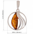 Sterling Silver and Baltic Honey Amber Pendant "Serenity"