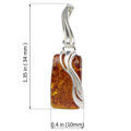 Sterling Silver and Baltic Rectangle Amber Pendant "Ewa"