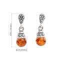 Sterling Silver and Baltic Honey Amber Dangling Earrings "Iris"