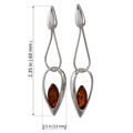 Sterling Silver and Baltic Honey Amber Post Back Earrings "Artemis"