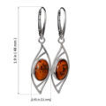 Sterling Silver and Baltic Honey Amber French Leverback Earrings "Autumn"