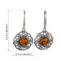 Sterling Silver and Baltic Amber French Leverback  Earrings "Enat"