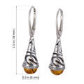 Sterling Silver and Baltic Honey Amber Dangling Earrings